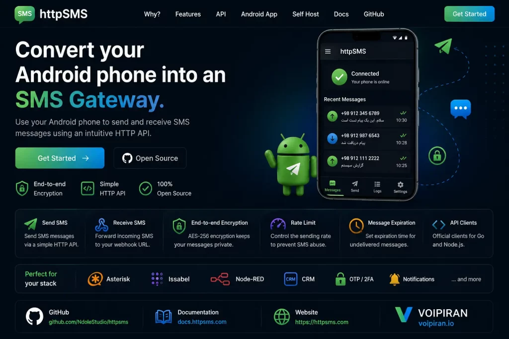 httpSMS چیست؟ تبدیل گوشی اندرویدی به SMS Gateway با API